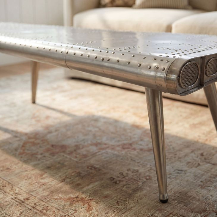 Midway Aviator Silver Triangular Coffee Table