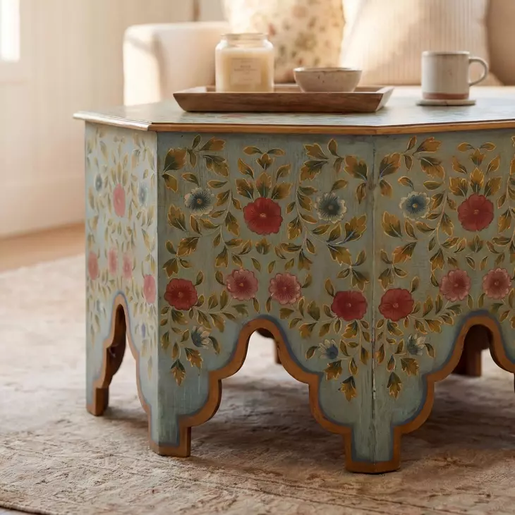 Priya Green Hand Painted Coffee Table From Home Gallery Stores
