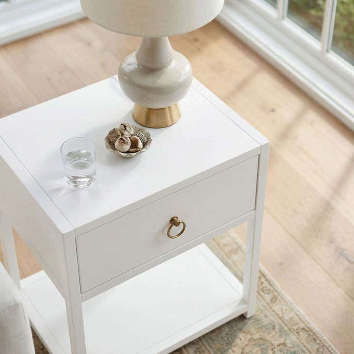 Lark White Large End Table