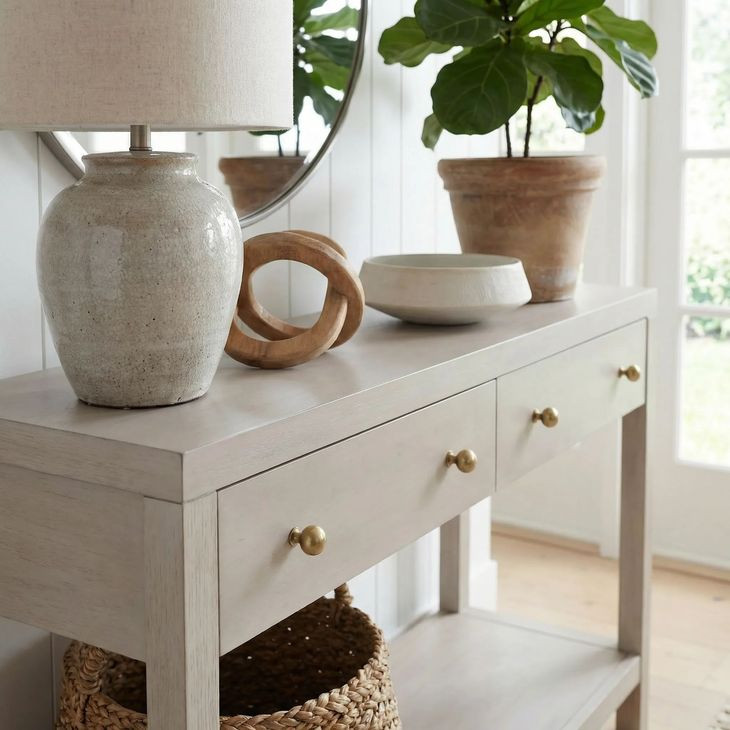 Nora Antique Taupe Console Table