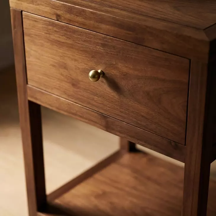 Nora Walnut Brown 1 Drawer Nightstand