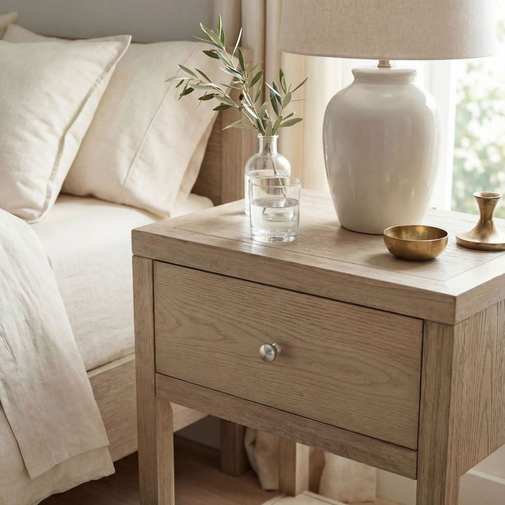 Nora Light Oak 1 Drawer Small Nightstand