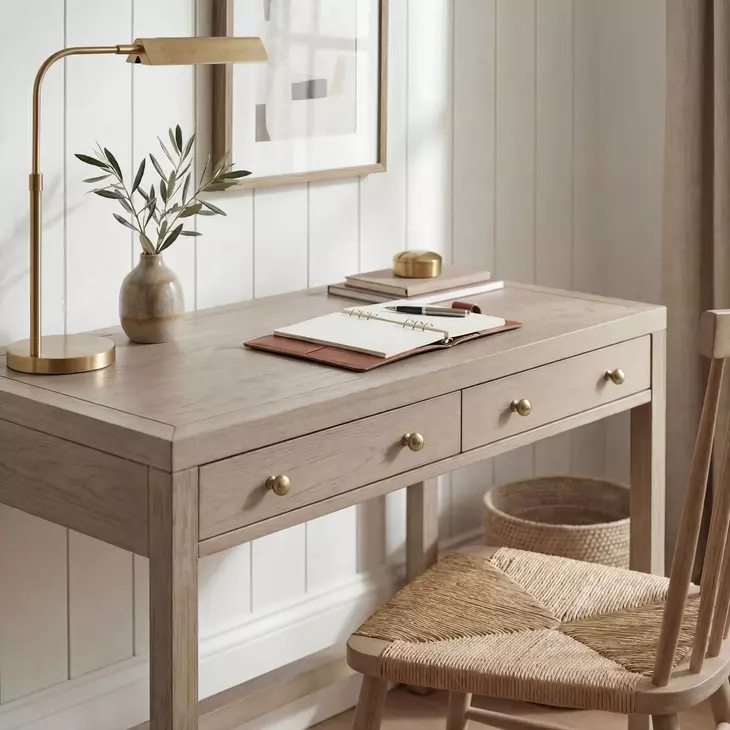 Nora Light Oak 2 Drawer Writing Desk