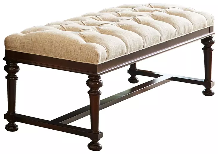Kingstown Bellport Beige Upholstered 59" Bed Bench