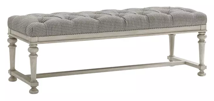 Cypress Point Gray Upholstered Bellport Bed Bench