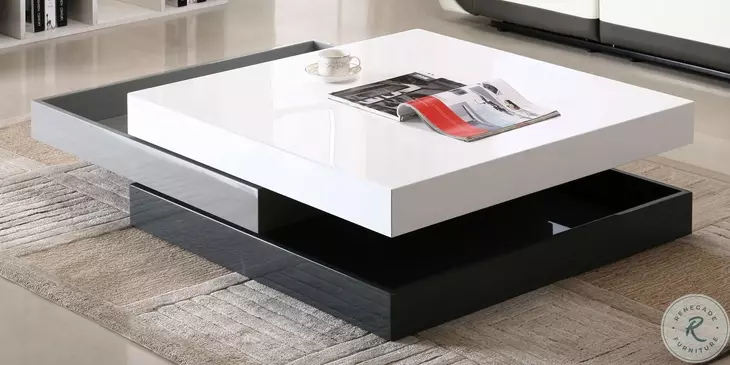 CW01 White And Grey High Gloss Modern Lacquer Coffee Table