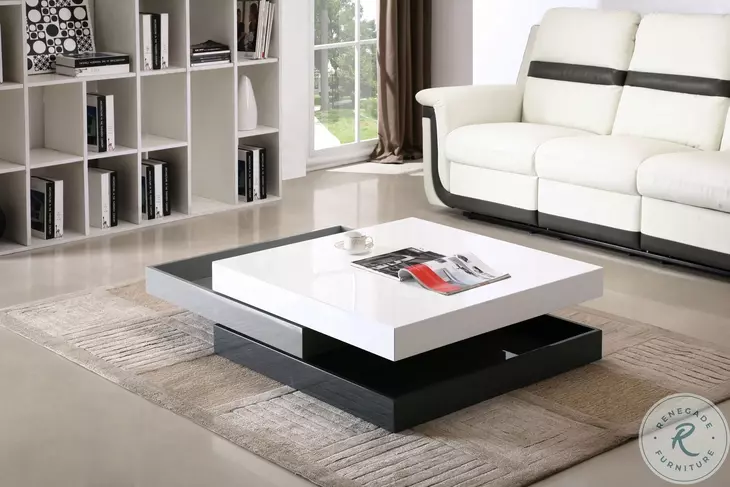 CW01 White And Grey High Gloss Modern Lacquer Coffee Table