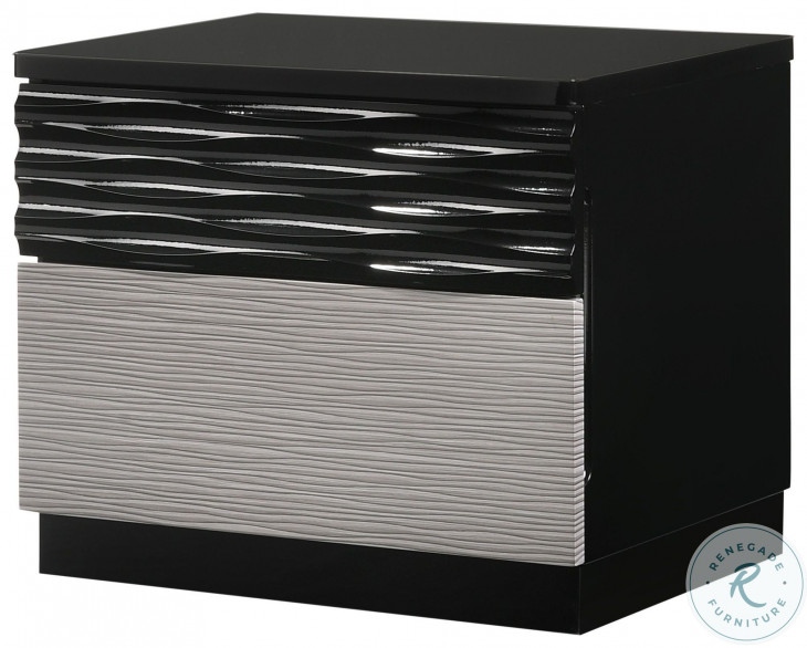 Roma Black and Grey Lacquer Nightstand from J&M (17777NS) Coleman