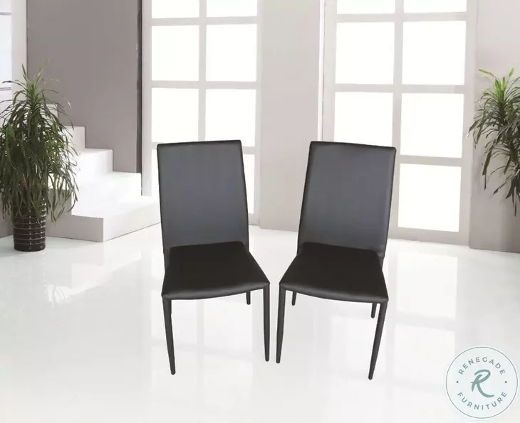 DC 13 Black Leather Dining Chair Set of 4