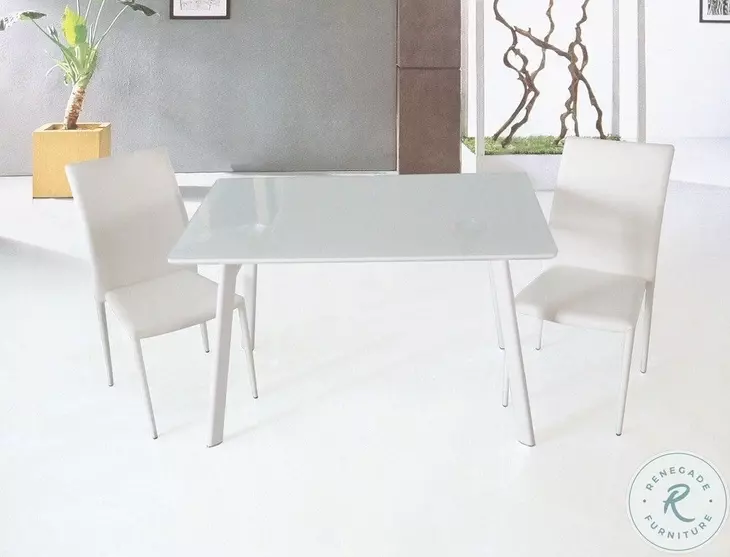 B24 White Lacquer Square Dining Table