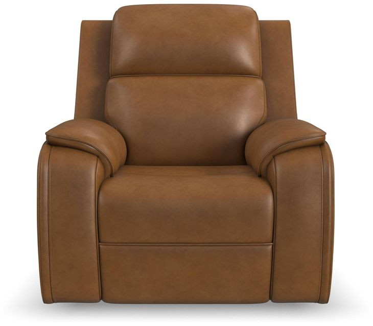 Ziggy Brown Leather Zero Gravity Power Recliner with Heat Massage and USB Charging