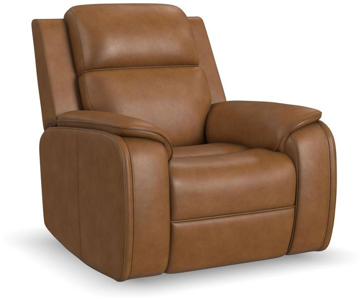 Ziggy Brown Leather Zero Gravity Power Recliner with Heat Massage and USB Charging