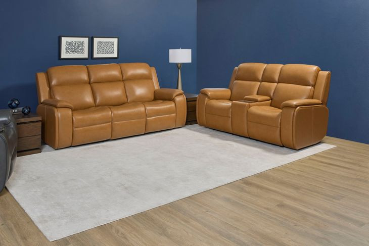 Ziggy Brown Leather 89" Zero Gravity Power Reclining Sofa with USB Charging and Heat Massage
