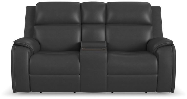Ziggy Ash Gray Leather 79" Zero Gravity Power Reclining Loveseat with USB Charging and Heat Massage