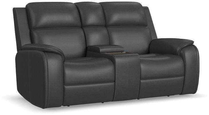 Ziggy Ash Gray Leather 79" Zero Gravity Power Reclining Loveseat with USB Charging and Heat Massage