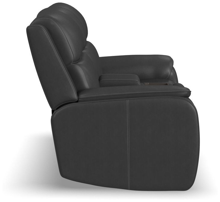 Ziggy Ash Gray Leather 79" Zero Gravity Power Reclining Loveseat with USB Charging and Heat Massage