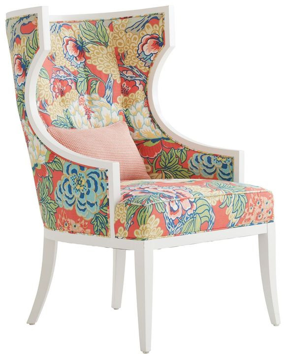 Dover Avondale Red and Green Upholstered Lounge Chair with Pillow