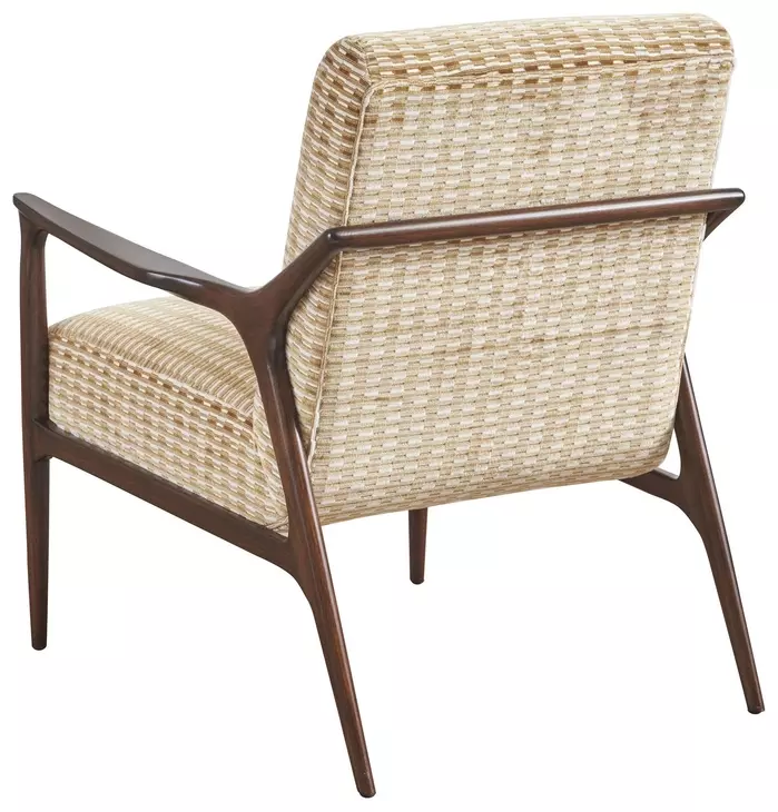 Rendezvous White and Brown Upholstered Warren Accent Chair