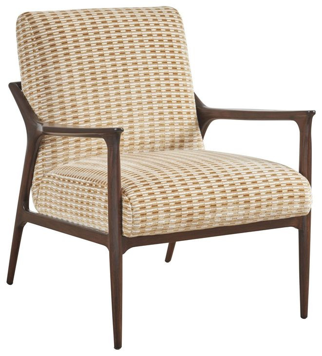 Rendezvous White and Blue Upholstered Warren Accent Chair