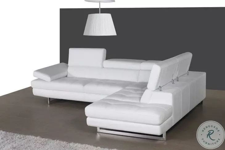 A761 Snow White Italian Leather RAF Sectional