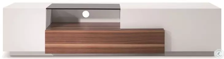 TV 015 White High Gloss And Walnut TV Stand