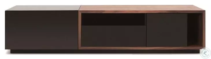 TV047 Black High Gloss And Walnut TV Stand