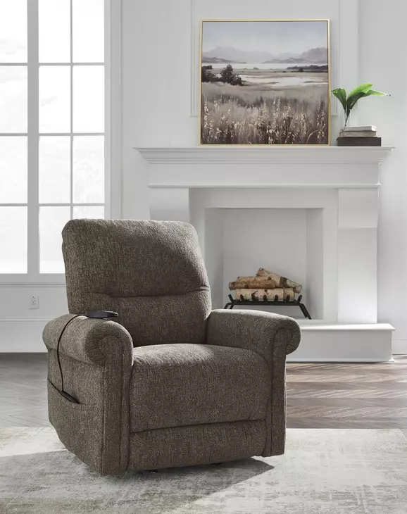Aureta Earth Performance Fabric Power Lift Recliner with Heat and Massage