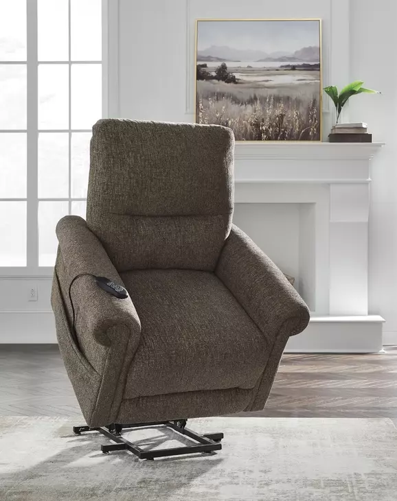 Aureta Earth Performance Fabric Power Lift Recliner with Heat and Massage