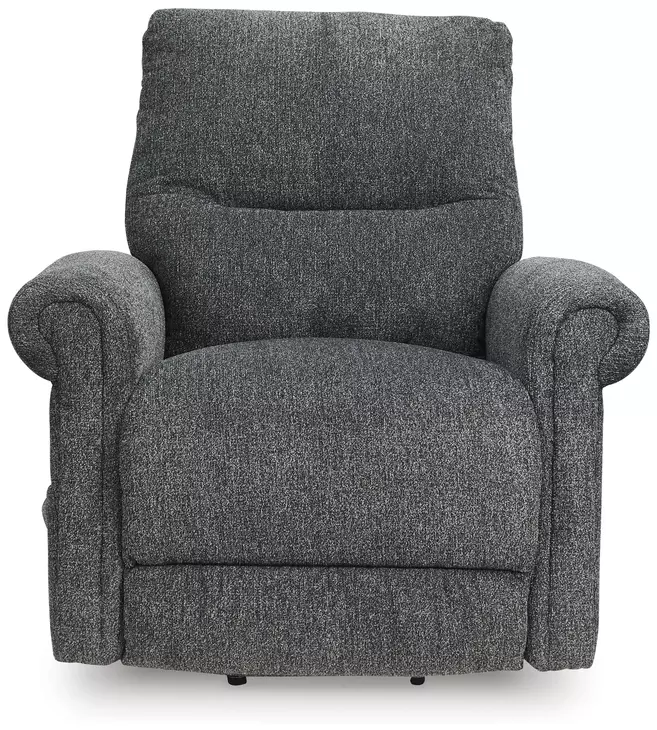 Aureta Charcoal Performance Fabric Power Lift Recliner with Heat and Massage