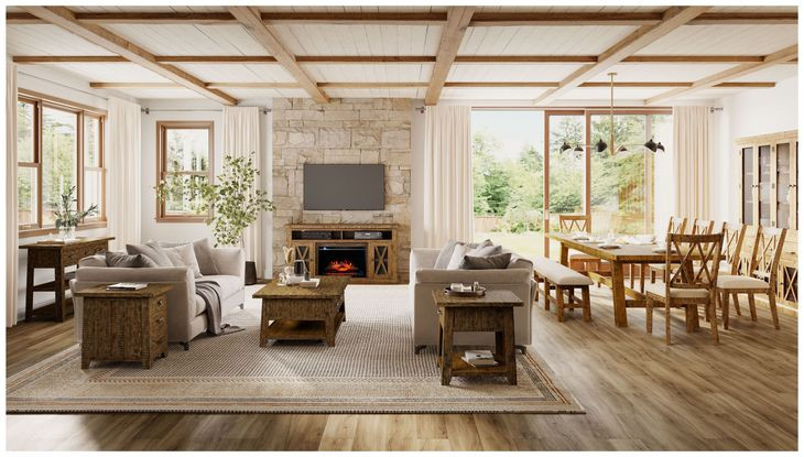 Telluride Gold 60" TV Stand with Electric Fireplace