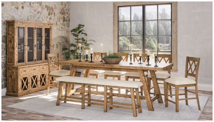 Telluride Gold Cross Back Counter Height Stool Set of 2