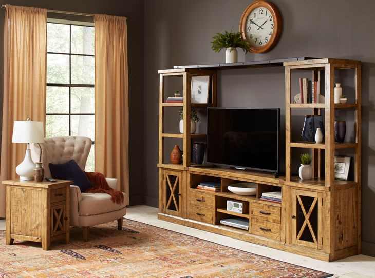 Telluride Brown Entertainment Center with 60" TV Console