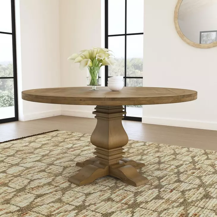 Florence Rustic Smoke Round Dining Table
