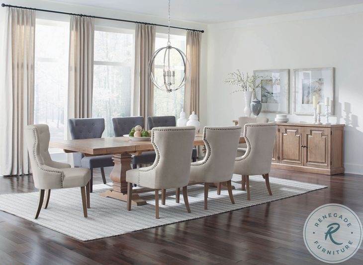 Florence Rustic Smoke Extendable Rectangular Dining Room Set