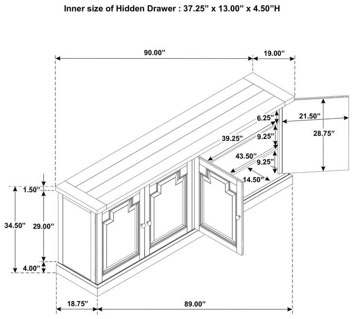 Florence Rustic Smoke Door Sideboard