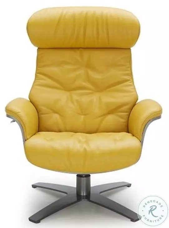 Karma Mustard Italian Leather Lounge Chair