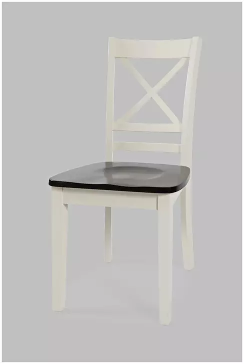 Asbury Park White Cross Back Side Chair Set of 2
