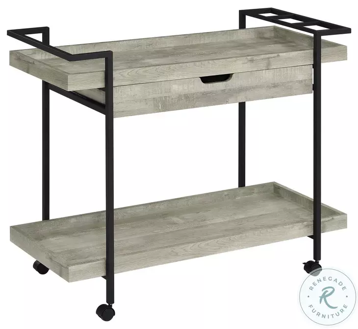 Ventura Gray Driftwood Bar Cart