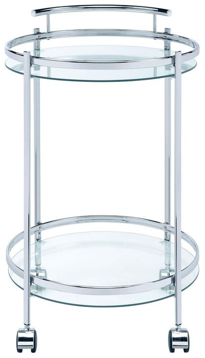 Chrissy Chrome Round Glass Bar Cart