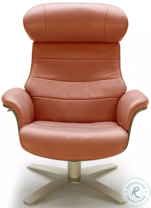 Karma Pumpkin Italian Leather Lounge Chair