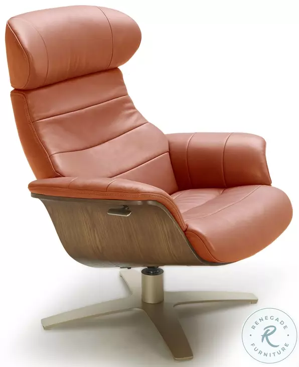 Karma Pumpkin Italian Leather Lounge Chair