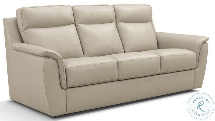 Maddox Taupe Khaki Leather Sofa