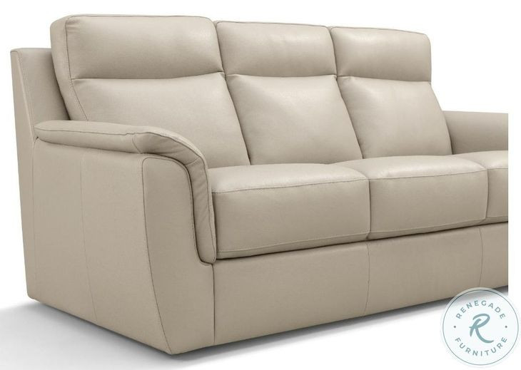 Maddox Taupe Khaki Leather Sofa