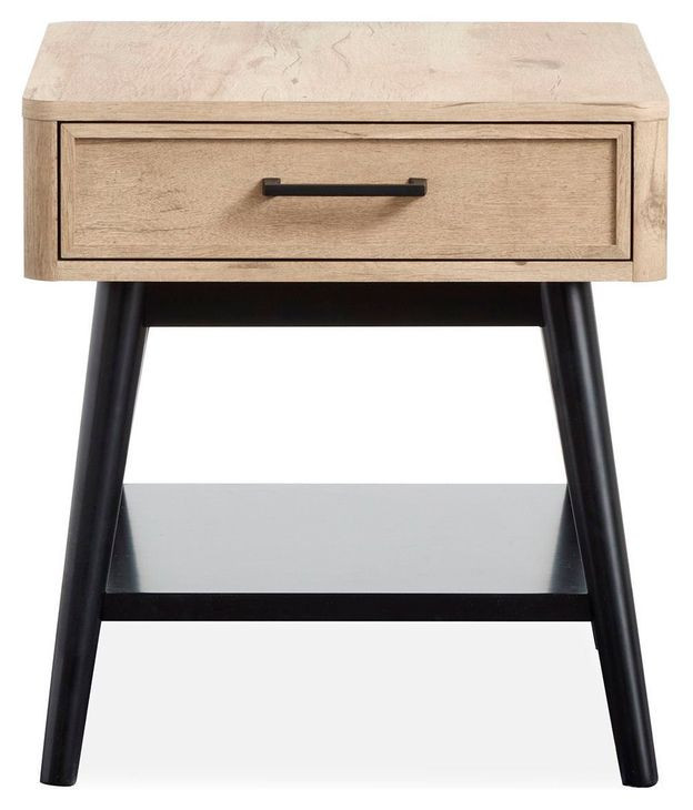 Craftsman Ridge Driftwood and Black Rectangular End Table