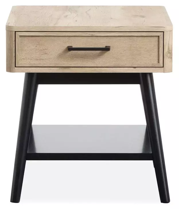 Craftsman Ridge Driftwood and Black Rectangular End Table