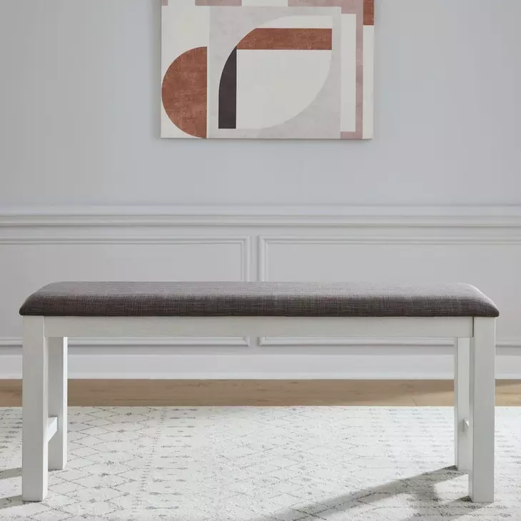 Brook Bay Carbon Gray Upholstered 60" Counter Height Bench