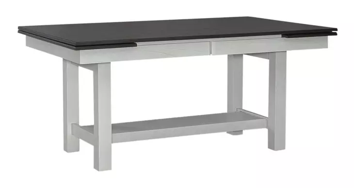 Bayview Textured White and Carbon Gray 5 Piece Extendable Dining Set