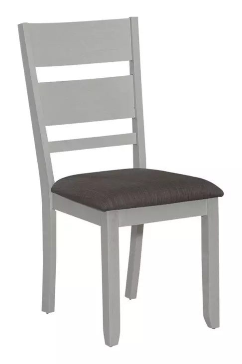 Bayview Textured White and Carbon Gray 6 Piece Extendable Dining Set