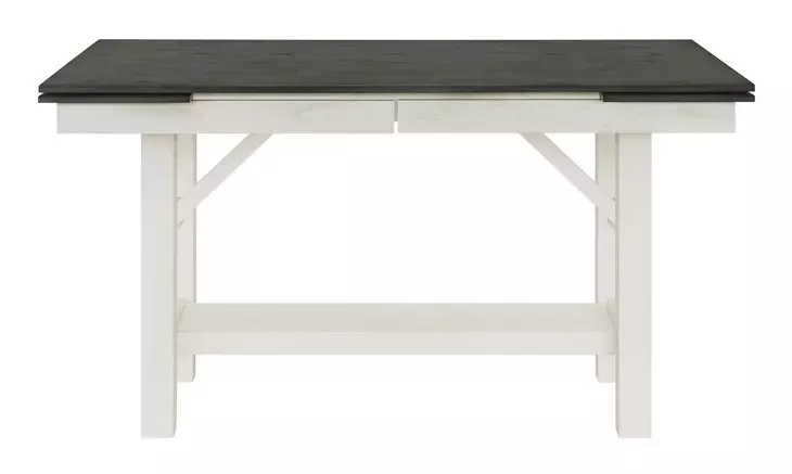 Bayview Textured White and Carbon Gray 94" Extendable Rectangular Gathering Table