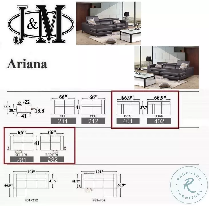 Ariana Gray Italian Leather Reclining LAF Sectional